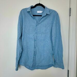 Men’s blue long sleeve button down